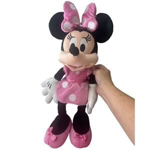 Disney Minnie Mouse Pink Polka Dot Plush Stuffed Toy